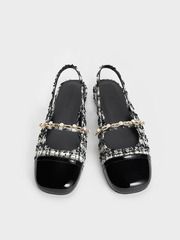 Rio Beaded Chain-Link Slingback Flats