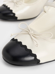 Two-Tone Bow Slingback Pumps