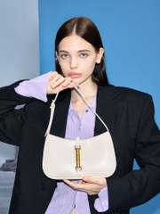 Cesia Metallic Accent Trapezoid Shoulder Bag