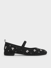 Bunny Tweed Mary Jane Flats