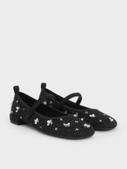 Bunny Tweed Mary Jane Flats