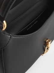 Agatha Chain-Accent Hobo Bag
