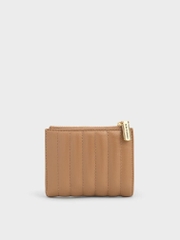 Donna Crinkle-Effect Panelled Top-Zip Wallet