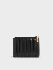 Donna Crinkle-Effect Panelled Top-Zip Wallet
