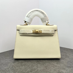 Túi Hermes Kelly Remake Hàn Da Bò Togo Màu Trắng