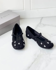 Bunny Tweed Mary Jane Flats