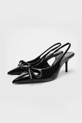 PATENT BOW HEEL SHOES