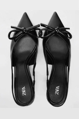 PATENT BOW HEEL SHOES