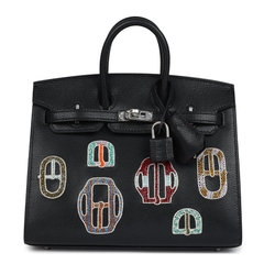 Túi Xách Tay Nữ Hermès Birkin 20 Sellier Bouclerie Moderne Black Chèvre Palladium