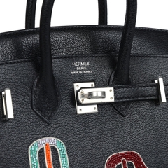 Túi Xách Tay Nữ Hermès Birkin 20 Sellier Bouclerie Moderne Black Chèvre Palladium