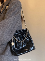 Túi đeo vai xích xếp ly Chio2nd Gold Party Bucket Bag