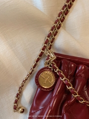 Túi đeo vai xích xếp ly Chio2nd Gold Party Bucket Bag