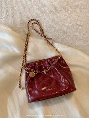 Túi đeo vai xích xếp ly Chio2nd Gold Party Bucket Bag