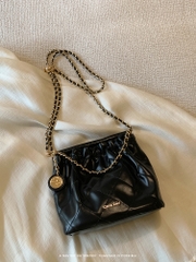 Túi đeo vai xích xếp ly Chio2nd Gold Party Bucket Bag