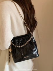 Túi đeo vai xích xếp ly Chio2nd Gold Party Bucket Bag