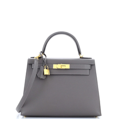 Túi Hermes Kelly Remake Hàn Da Bò Togo Màu Xám