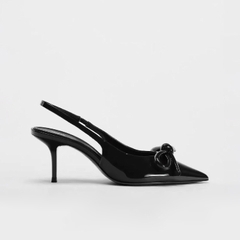 PATENT BOW HEEL SHOES