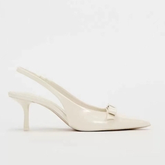 BOW TRIM SATIN EFFECT HEELED SHOE