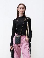 Apfra Quilted Elongated Mini Rectangular Bag