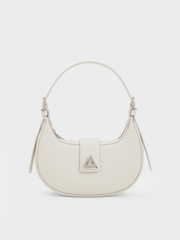 Trice Metallic Accent Belted Curved Shoulder Bag