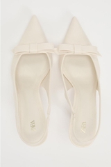 BOW TRIM SATIN EFFECT HEELED SHOE