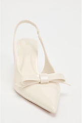 BOW TRIM SATIN EFFECT HEELED SHOE