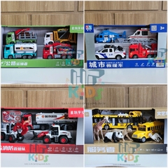 Bộ Xe Cứu Hỏa & Xe Bus Giáo Dục, Đồ Chơi Mô Hình Cao Cấp Kèm Đèn và Nhạc, Phù Hợp Trẻ 3+ Tuổi