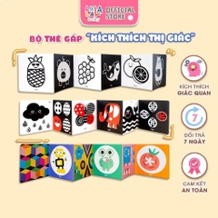 Bộ thẻ gấp kích thích thị giác cho trẻ sơ sinh từ 0-12 tháng Lalala Baby