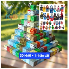 Đồ chơi khối nam châm lắp ráp , xây dưng mô hình minecraft kèm mô hình nhân vật- Qùa tặng cho bé
