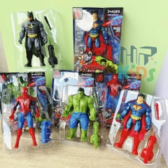 Hộp đồ chơi siêu anh hùng người nhện, người dơi Badman, Người khổng lồ xanh và siêu nhân kèm đèn, vũ khí cho bé
