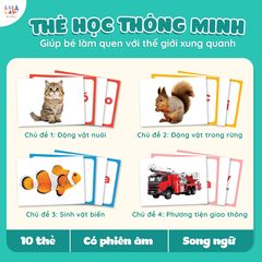 Bộ thẻ học thông minh Flashcard cho bé chuẩn Glenn Doman giáo giục sớm Lalala baby song ngữ Anh Việt