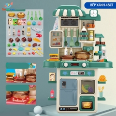 Đồ chơi kệ bếp nấu ăn loại lớn, phun khói và hơi nước, cao 70cm nhiều chi tiết cho bé