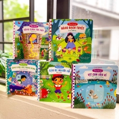 Sách tương tác - Chuyển động thông minh kéo, thả, trượt, đẩy First Explorers - Song ngữ Việt Anh - Đinh Tị Book