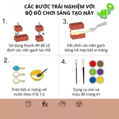 Đồ Chơi Xây Nhà Gạch Mini, Thợ Xây Tí Hon, Xây nhà bằng gạch mini, Đồ chơi giáo dục trí tuệ dành cho bé