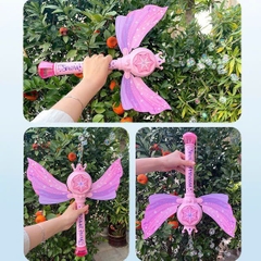 Gậy bong bóng, gậy phép thuật công chúa cho bé. Thồi bong bóng có đèn, nhạc, hộp đựng và xà phòng thối bong bóng