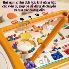 Đồ chơi giải đố mê cung, phân loại màu sắc bằng nam châm hình thỏ đáng yêu