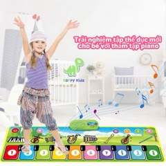 Đồ chơi thảm nhạc đàn piano với 8 loại nhạc cụ kèm âm thanh vui nhộn, có thể xếp lại được.