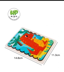 Ghép hình, xếp hình gỗ que kem 2 mặt cho bé tư duy sáng tạo, giáo dục Montessori