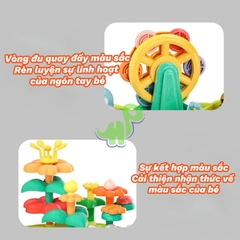Bàn bận rộn 9in1 có câu cá, đập chuột, lắp ráp, nhổ củ cải... giao dục phương pháp montessories cho bé
