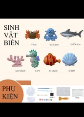 Set tự làm thạch cao tô tượng cho bé, kèm màu vẽ, khuôn, cọ v.v....