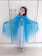 Áo choàng hóa trang công chúa Elsa, Anna cho bé  kèm vương miệng, gậy phép thuật và nhiều phụ kiện cho bé