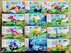 Bộ lắp ráp khủng long, xe cứu hỏa, động vật, 12 con giáp vui nhộn cho bé