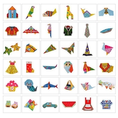 BỘ GẤP GIẤY FUN ORIGAMI có in hình đáng yêu kèm sách hướng dẫn cho bé trai bé gái