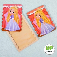 Ghép hình, xếp hình gỗ que kem 2 mặt cho bé tư duy sáng tạo, giáo dục Montessori