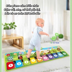 Đồ chơi thảm nhạc đàn piano với 8 loại nhạc cụ kèm âm thanh vui nhộn, có thể xếp lại được.