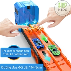 Xe đồ chơi container Vạn chuyển biến hình đường đua kép tặng kèm 6 xe đua bằng thép xịn xò cho bé