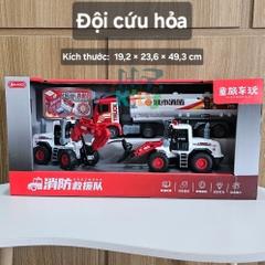 Bộ Xe Cứu Hỏa & Xe Bus Giáo Dục, Đồ Chơi Mô Hình Cao Cấp Kèm Đèn và Nhạc, Phù Hợp Trẻ 3+ Tuổi