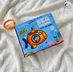 Sách vải song ngữ cho bé, vận động cơ tay, kích thích thị giác, phát triển giác quan hãng Lalala Baby