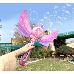 Gậy bong bóng, gậy phép thuật công chúa cho bé. Thồi bong bóng có đèn, nhạc, hộp đựng và xà phòng thối bong bóng