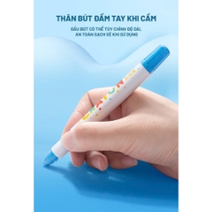 Bút màu sáp lụa màu hữu cơ, cho bé vẽ, tô màu dễ dàng lau chùi kèm hộp đựng, quai xách nắp đậy bút chống rơi cho bé